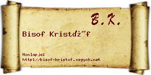 Bisof Kristóf névjegykártya